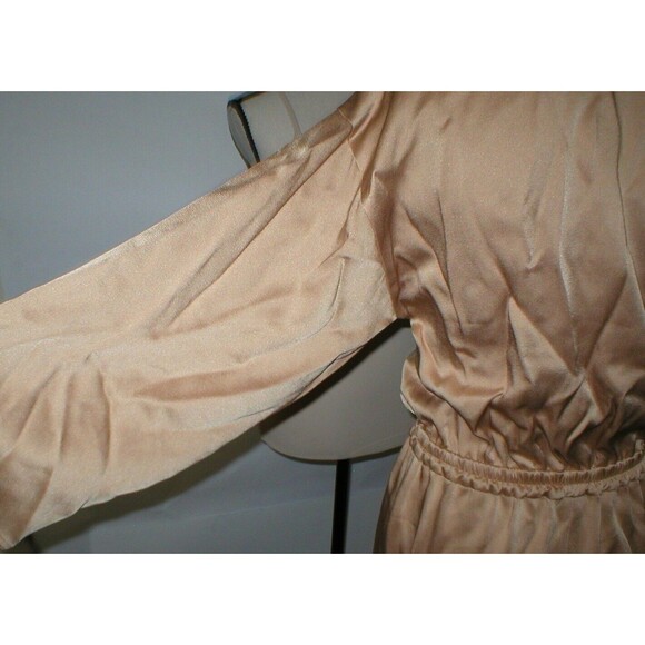 New Womens Designer Michael Kors Collection Italy Dress Long 4 Tan Beige Silky - Picture 5 of 11